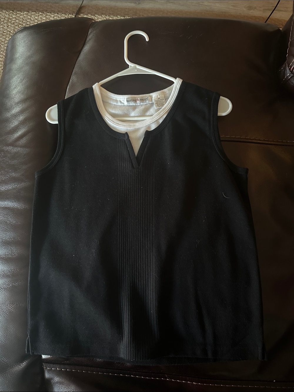 Black Tank Top with Contrasting White Trim - Classic Women’s Tank